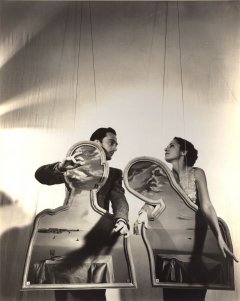 Gala and Salvador Dalí on a dramatized scene.