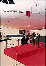 An IBERIA plane christened with the name of Salvador Dalí