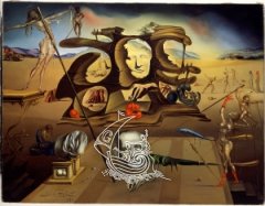 Nez de Napoléon transformé en femme enceinte promenant son ombre avec mélancolie parmi des ruines originales, 1945. © Salvador Dalí, Fundació Gala‐Salvador Dalí, Figueres, 2015