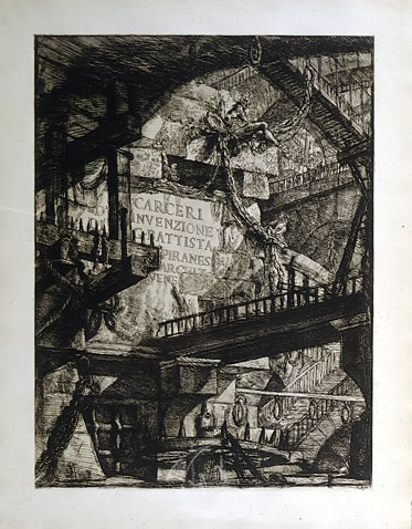 Carceri d’Invenzione, Les Prisons Imaginaires de Gian-Battista Piranesi. 12 gravures de l'édition fac-similé publié par le pel Club International de Bibliophilie de Monaco el 1961.