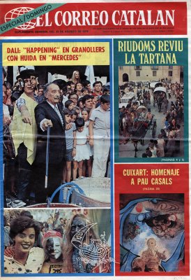 Dalí: Happening en Granollers con huida en mercedes, <em>El Correo Catalán</em>, Barcelona, 25/08/1974