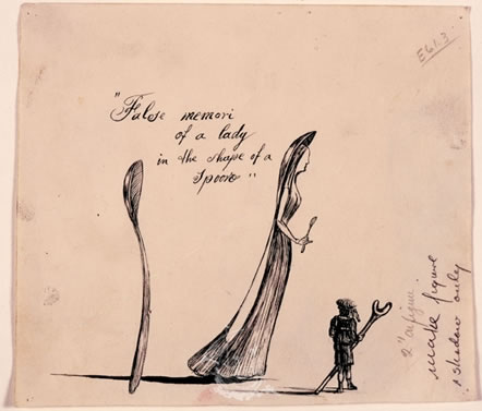 "False memori of a lady in the shape of a spoon". Il·lustració per a la primera edició de "The Secret Life of Salvador Dalí"