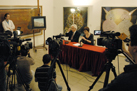 Antoni Pitxot i Montse Aguer presenten l'obra a la premsa