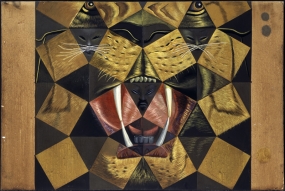 Study for "50 Abstract Paintings which Seen from Two Metres Change into Three Lenins Disguised as Chinese and Seen from Six Metres Appear as the Head of a Royal Tiger"