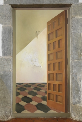 Untitled. Door in "trompe l'oeil" of the Coats of Arms Room of the Gala Dalí Castle in Púbol