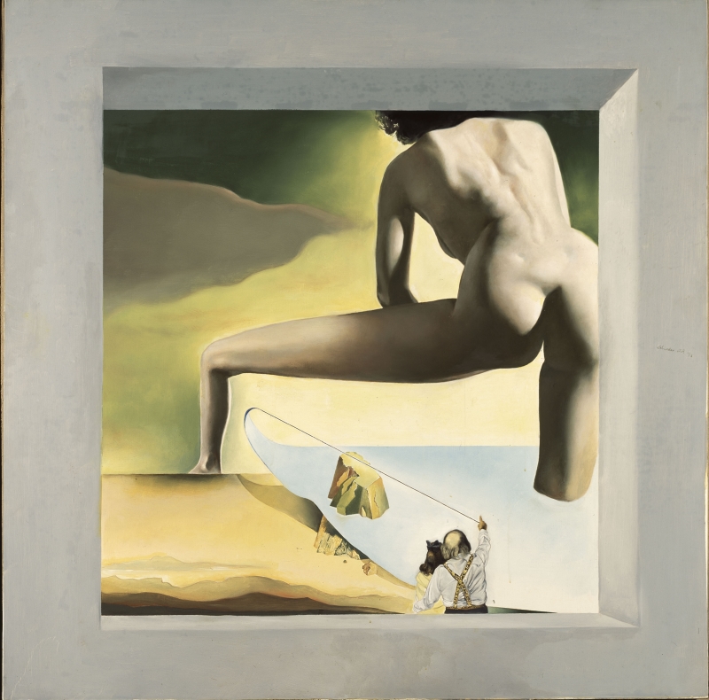 Dalí levantando la piel del mar Mediterráneo para mostrar a Gala el nacimiento de Venus. Obra hiperestereoscópica