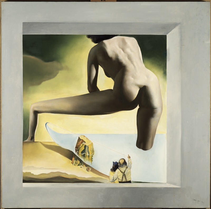 Dalí levantando la piel del mar Mediterráneo para mostrar a Gala el nacimiento de Venus. Obra hiperestereoscópica