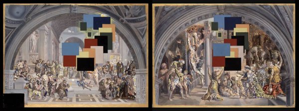 After “The School of Athens” and “The Fire in the Borgo” by Raphael. Stereoscopic Work