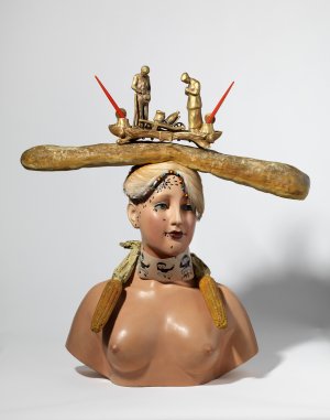 Retrospective bust of a woman