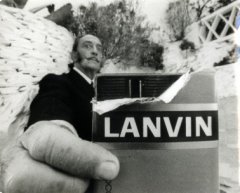 Salvador Dalí starring in the TV commercial for Lanvin chocolate, 1969