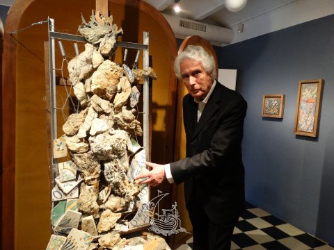 Antoni Pitxot a la inauguració de l'exposició
