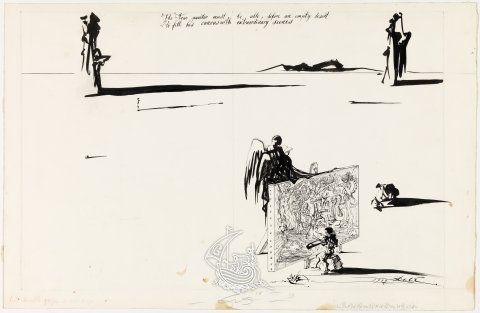 Ilustración para el libro 50 Secrets of Magic Craftsmanship, 1947. Tinta y lápiz s/ papel 34,8 x 53,4 cm. © Salvador Dalí, Fundació Gala-Salvador Dalí, Cadaqués, VEGAP, 2015