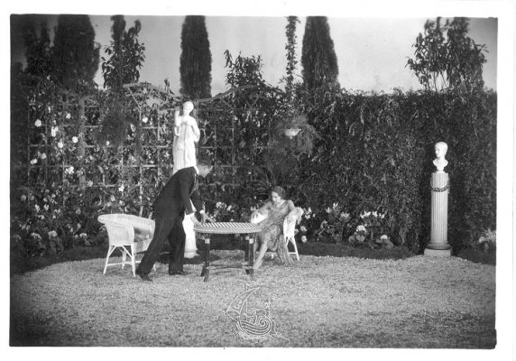 Still shot from the filming of L'Âge d'or by Luis Buñuel, 1930