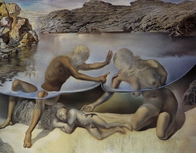 Hercules Lifting the Skin of the Sea Asks Venus for One Moment Longer Before She Awakens Love