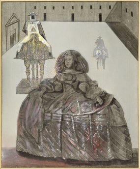 Sin título. Según “La infanta Margarita de Austria” de Velázquez en el patio de El Escorial