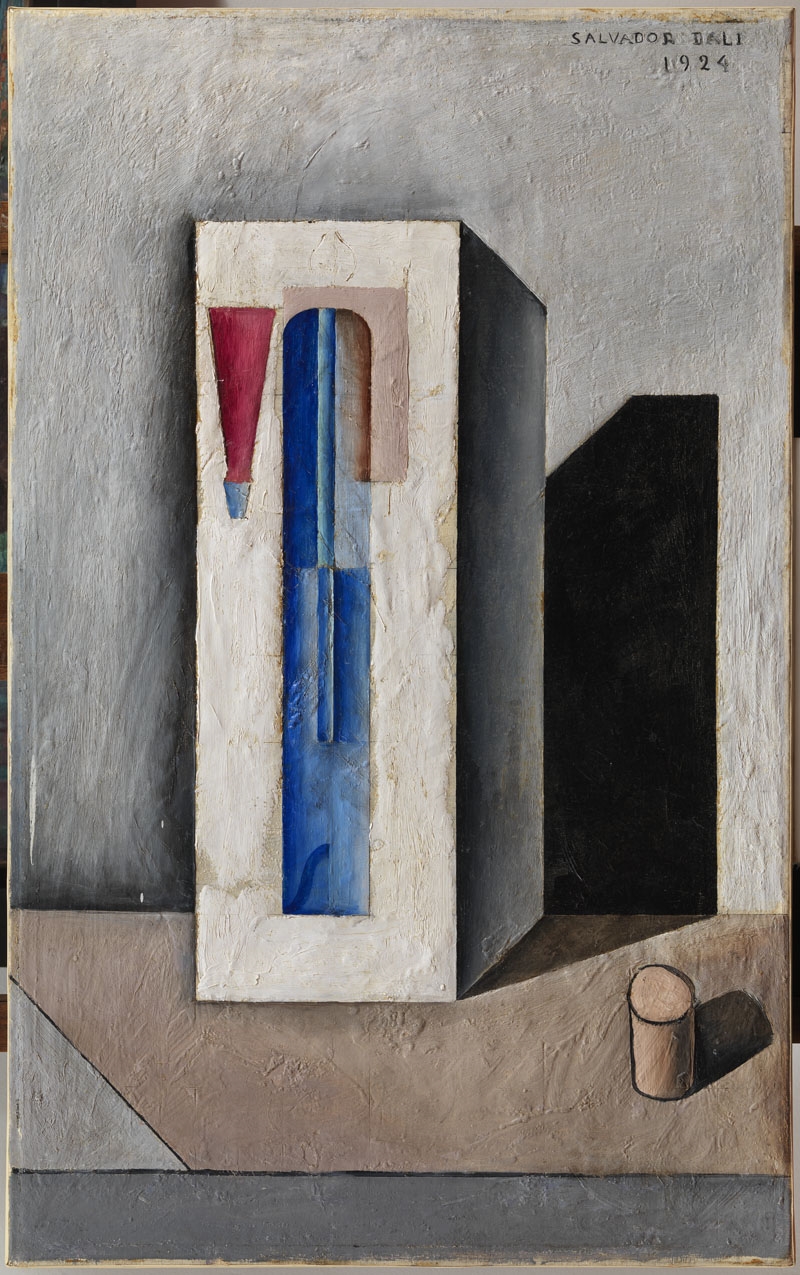 Still Life. Siphon with Small Bottle of Rum (Cubist Painting)