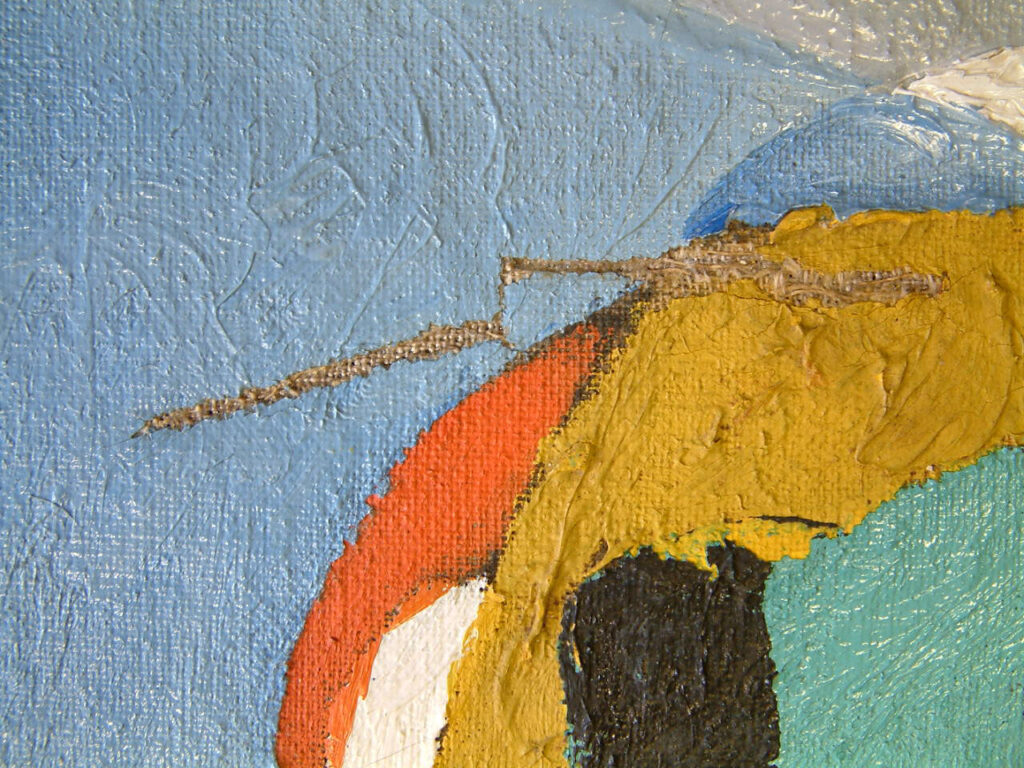 Table in Front of the Sea. Homage to Erik Satie (Paint alteration caused by a tear in the canvas, before restoration), 1926 © Salvador Dalí, Gala-Salvador Dalí Foundation, Figueres, 2025
